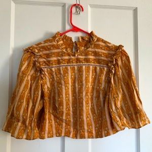 Urban outfitters striped floral puffy shirt.